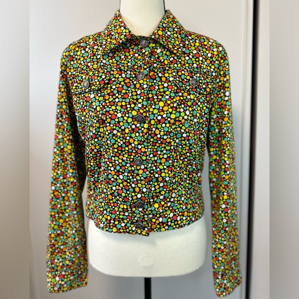 MOSHINO Vintage ‘90’s Polka Dot Jean Jacket Style - Size 8
